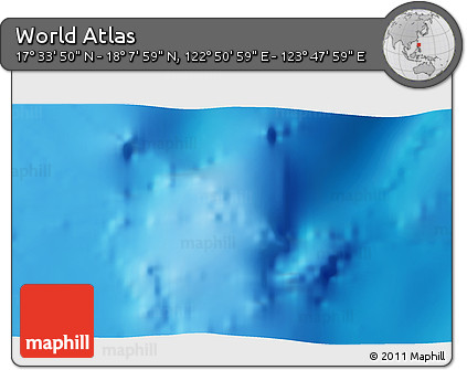 Physical 3D Map of the Area around 17° 50' 55" N, 123° 19' 29" E