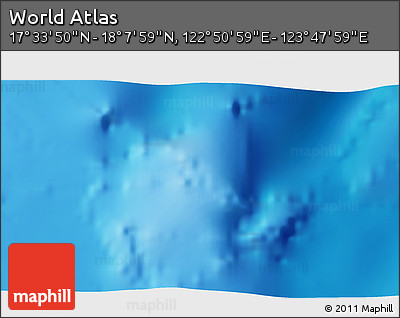 Physical 3D Map of the Area around 17° 50' 55" N, 123° 19' 29" E