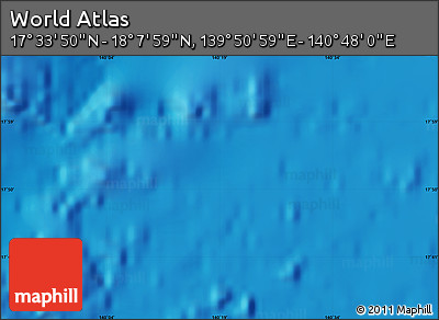 Physical Map of the Area around 17° 50' 55" N, 140° 19' 29" E