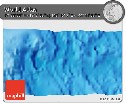 Physical 3D Map of the Area around 17° 50' 55" N, 143° 43' 29" E
