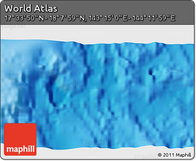 Physical 3D Map of the Area around 17° 50' 55" N, 143° 43' 29" E