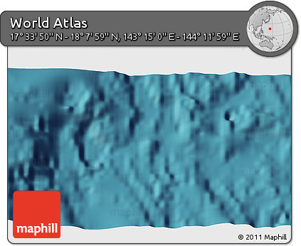 Satellite 3D Map of the Area around 17° 50' 55" N, 143° 43' 29" E