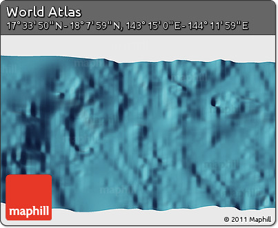 Satellite 3D Map of the Area around 17° 50' 55" N, 143° 43' 29" E
