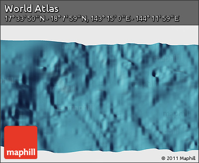 Satellite 3D Map of the Area around 17° 50' 55" N, 143° 43' 29" E