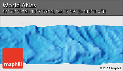 Physical Panoramic Map of the Area around 17° 50' 55" N, 144° 34' 29" E