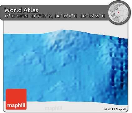 Physical 3D Map of the Area around 17° 50' 55" N, 147° 7' 30" E