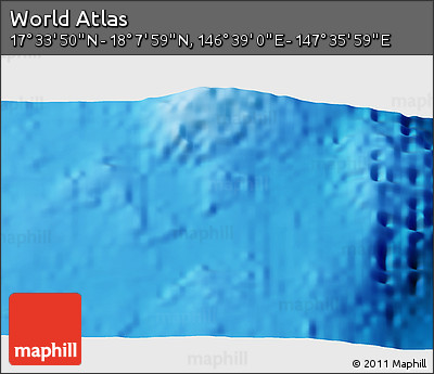 Physical 3D Map of the Area around 17° 50' 55" N, 147° 7' 30" E