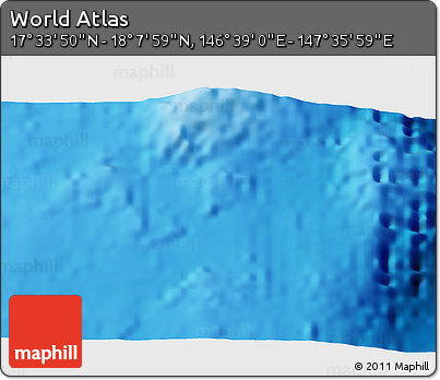 Physical 3D Map of the Area around 17° 50' 55" N, 147° 7' 30" E