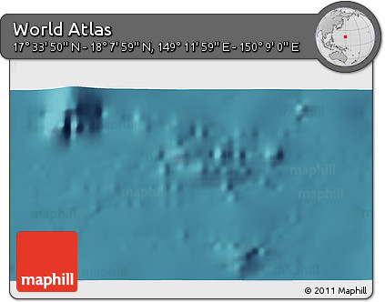 Satellite 3D Map of the Area around 17° 50' 55" N, 149° 40' 30" E
