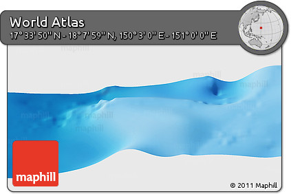 Physical Panoramic Map of the Area around 17° 50' 55" N, 150° 31' 30" E