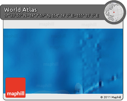 Physical 3D Map of the Area around 17° 50' 55" N, 154° 46' 30" E