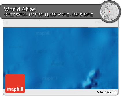 Physical 3D Map of the Area around 17° 50' 55" N, 155° 37' 30" E