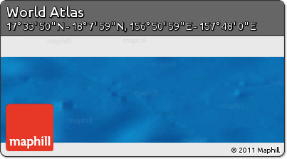 Physical Panoramic Map of the Area around 17° 50' 55" N, 157° 19' 29" E