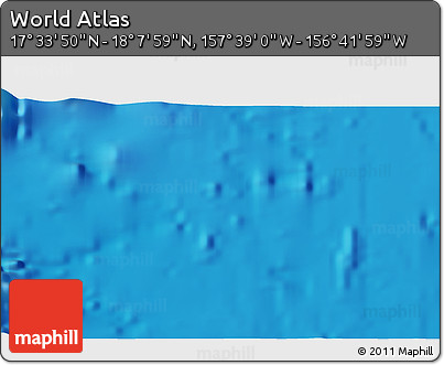 Physical 3D Map of the Area around 17° 50' 55" N, 157° 10' 30" W