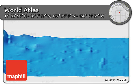 Physical Panoramic Map of the Area around 17° 50' 55" N, 157° 10' 30" W