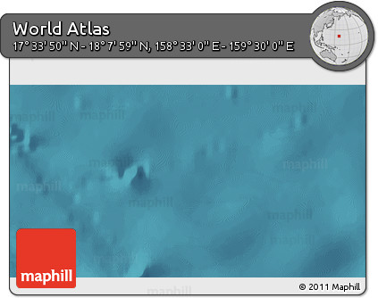 Satellite 3D Map of the Area around 17° 50' 55" N, 159° 1' 30" E