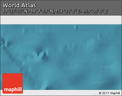 Satellite 3D Map of the Area around 17° 50' 55" N, 159° 1' 30" E