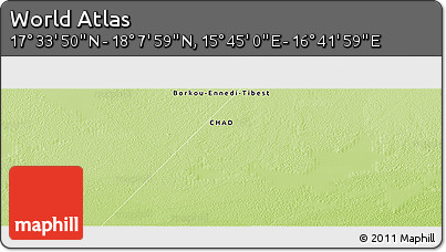 Physical Panoramic Map of the Area around 17° 50' 55" N, 16° 13' 30" E