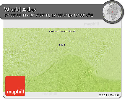 Physical 3D Map of the Area around 17° 50' 55" N, 17° 4' 30" E