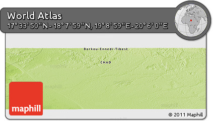 Physical Panoramic Map of the Area around 17° 50' 55" N, 19° 37' 30" E