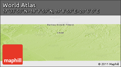 Physical Panoramic Map of the Area around 17° 50' 55" N, 19° 37' 30" E