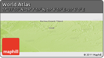 Physical Panoramic Map of the Area around 17° 50' 55" N, 19° 37' 30" E