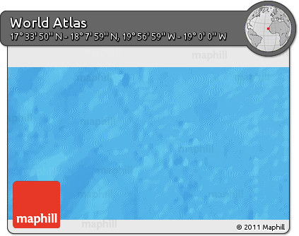 Physical 3D Map of the Area around 17° 50' 55" N, 19° 28' 30" W
