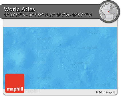 Physical 3D Map of the Area around 17° 50' 55" N, 20° 19' 30" W