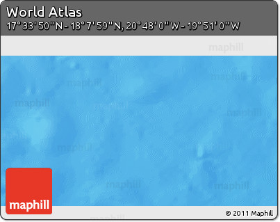 Physical 3D Map of the Area around 17° 50' 55" N, 20° 19' 30" W