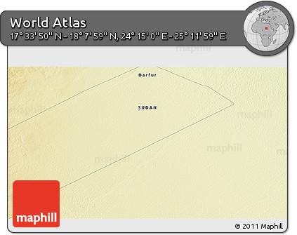 Physical 3D Map of the Area around 17° 50' 55" N, 24° 43' 30" E