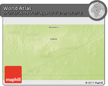 Physical 3D Map of the Area around 17° 50' 55" N, 28° 58' 30" E