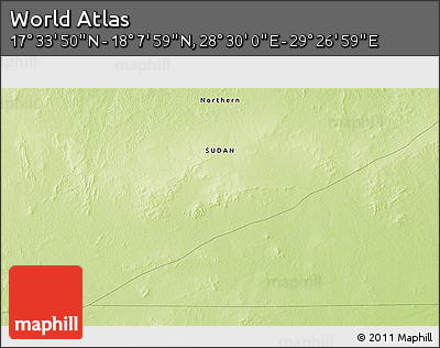 Physical 3D Map of the Area around 17° 50' 55" N, 28° 58' 30" E