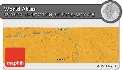 Political Panoramic Map of the Area around 17° 50' 55" N, 31° 31' 29" E