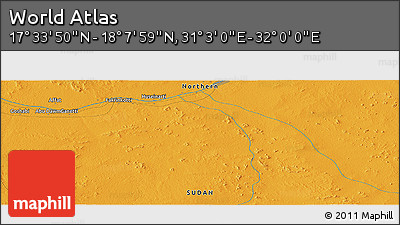 Political Panoramic Map of the Area around 17° 50' 55" N, 31° 31' 29" E