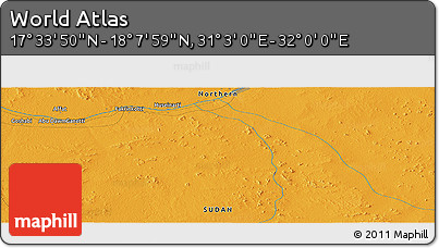 Political Panoramic Map of the Area around 17° 50' 55" N, 31° 31' 29" E