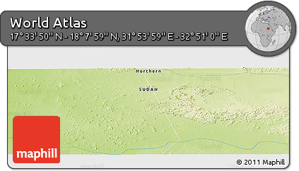 Physical Panoramic Map of the Area around 17° 50' 55" N, 32° 22' 30" E