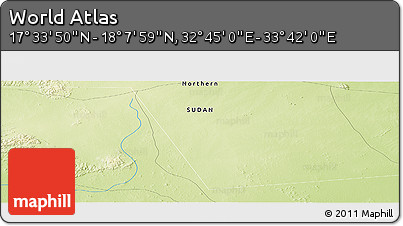 Physical Panoramic Map of the Area around 17° 50' 55" N, 33° 13' 30" E