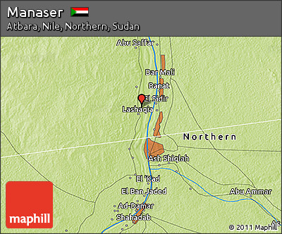 Physical 3D Map of Manaser