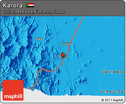 Political 3D Map of Karora
