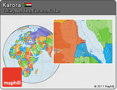 Political Location Map of Karora