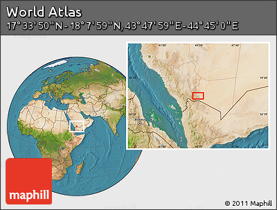 Satellite Location Map of the Area around 17° 50' 55" N, 44° 16' 29" E