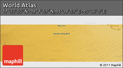 Physical Panoramic Map of the Area around 17° 50' 55" N, 45° 7' 30" E
