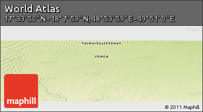 Physical Panoramic Map of the Area around 17° 50' 55" N, 49° 22' 30" E