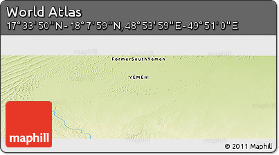 Physical Panoramic Map of the Area around 17° 50' 55" N, 49° 22' 30" E