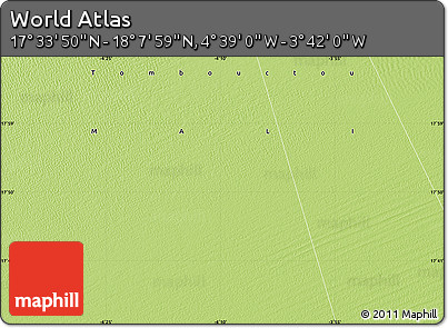 Physical Map of the Area around 17° 50' 55" N, 4° 10' 30" W