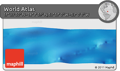Physical Panoramic Map of the Area around 17° 50' 55" N, 53° 28' 30" W