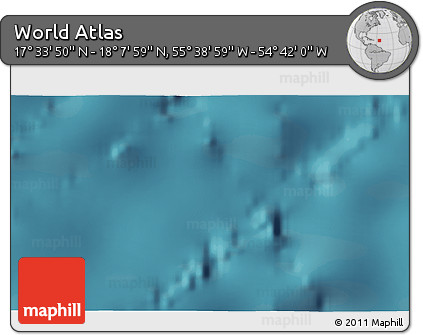Satellite 3D Map of the Area around 17° 50' 55" N, 55° 10' 29" W