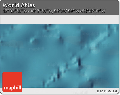 Satellite 3D Map of the Area around 17° 50' 55" N, 55° 10' 29" W