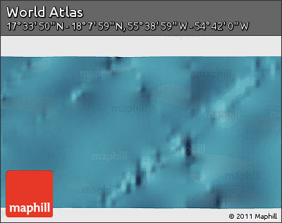 Satellite 3D Map of the Area around 17° 50' 55" N, 55° 10' 29" W