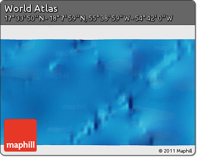 Shaded Relief 3D Map of the Area around 17° 50' 55" N, 55° 10' 29" W